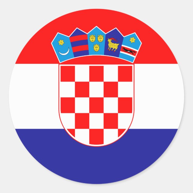 Sticker Rond Drapeau Croatie (Devant)