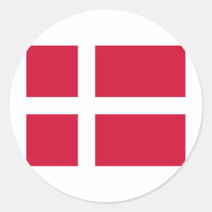 Sticker Rond Drapeau Danemark DK