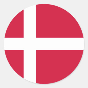 Sticker Rond Drapeau Danemark DK