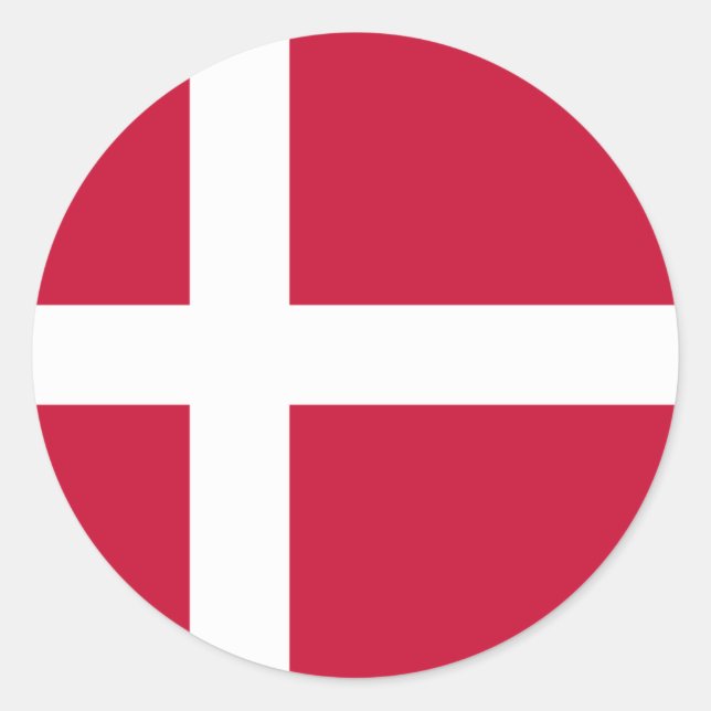 Sticker Rond Drapeau danois (Devant)