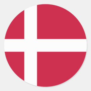 Sticker Rond Drapeau danois