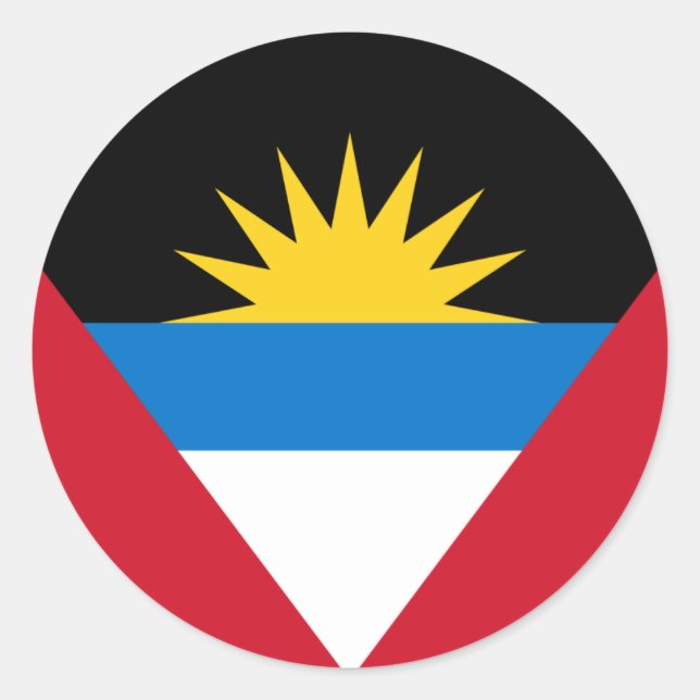 Sticker Rond Drapeau d'Antigua-et-Barbuda, Antiguan-Barbuda (Devant)