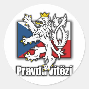 Sticker Rond Drapeau d'armoiries de la République tchèque