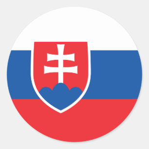 Sticker Rond Drapeau d'autocollant de la Slovaquie