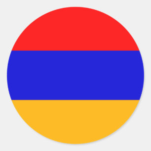 Sticker Rond Drapeau d'autocollant de l'Arménie