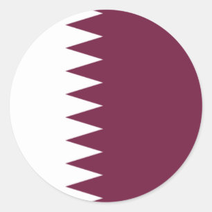 Sticker Rond Drapeau d'autocollant du Qatar
