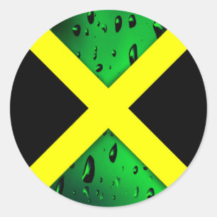Sticker Rond Drapeau d'autocollant rond de la Jamaïque