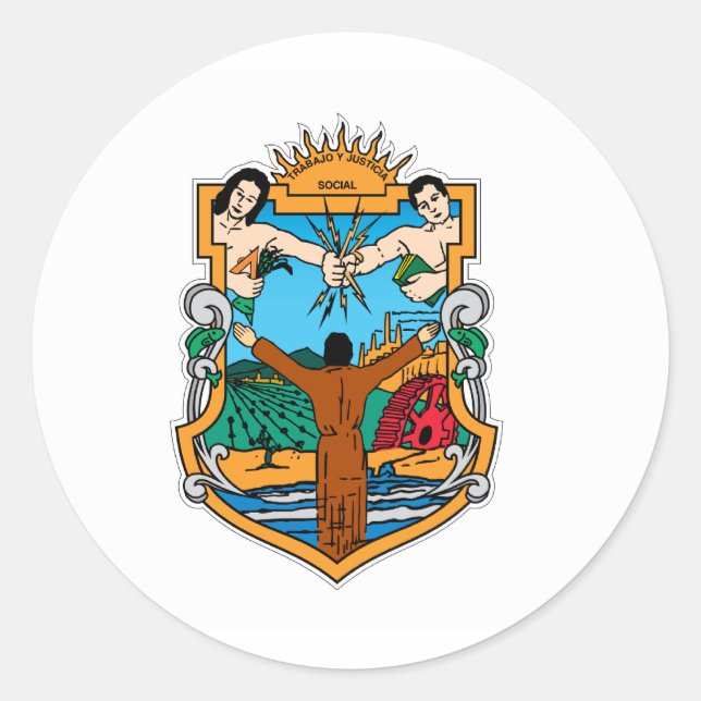 Sticker Rond Drapeau de Basse-Californie (Devant)