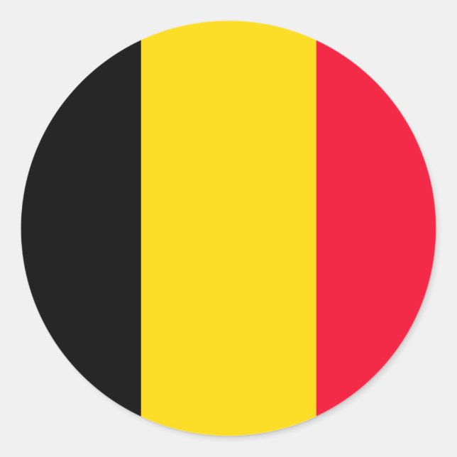Sticker Rond Drapeau de Belgique (Devant)