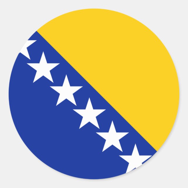 Sticker Rond Drapeau de Bosnie-Herzégovine (Devant)