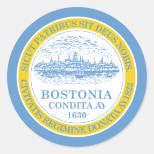Sticker Rond Drapeau de Boston