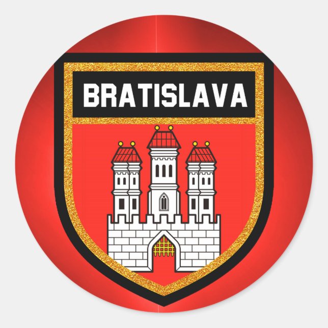 Sticker Rond Drapeau de Bratislava (Devant)