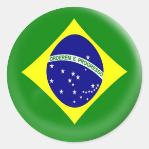 Sticker Rond drapeau de Brésilien du Brésil de 6 grand