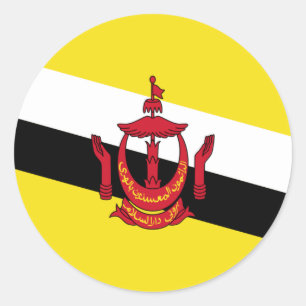 Sticker Rond Drapeau de Brunei