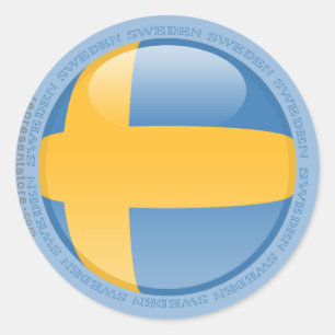 Sticker Rond Drapeau de bulle de la Suède