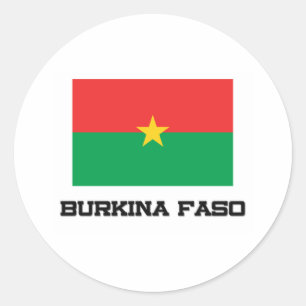 Sticker Rond Drapeau de Burkina Faso
