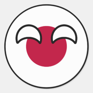 Sticker Rond Drapeau de campagne amusant Geeky Japon