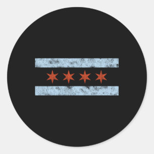 Sticker Rond Drapeau de Chicago