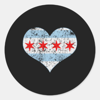 Sticker Rond Drapeau de Chicago qu'il a flanqué