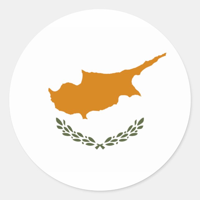 Sticker Rond Drapeau de Chypre (Devant)