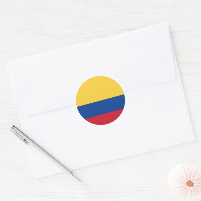 Sticker Rond Drapeau de Colombie (Enveloppe)