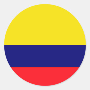 Sticker Rond Drapeau de Colombie