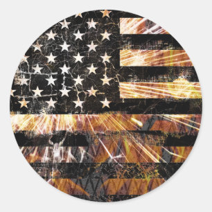 Sticker Rond Drapeau de construction industrielle