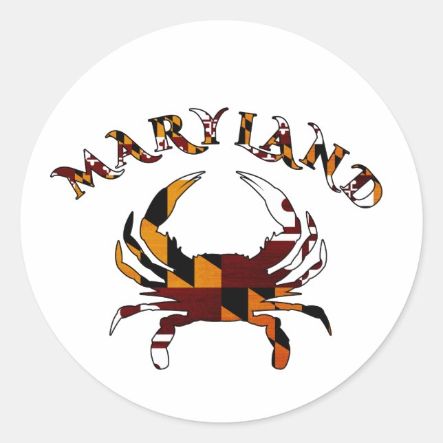 Sticker Rond Drapeau de crabe du Maryland (Devant)