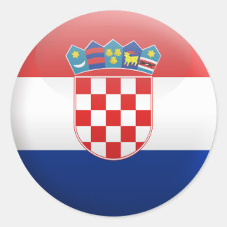 Sticker Rond Drapeau de Croatie
