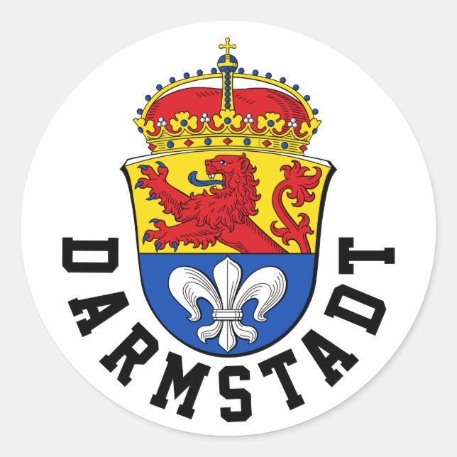 Sticker Rond Drapeau de Darmstadt, Allemagne (Devant)