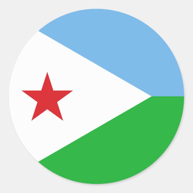 Sticker Rond Drapeau de Djibouti (Devant)