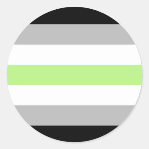 Sticker Rond Drapeau de fierté agender