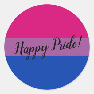Sticker Rond Drapeau de fierté bisexuel