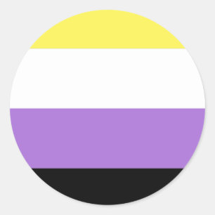 Sticker Rond Drapeau de fierté non binaire