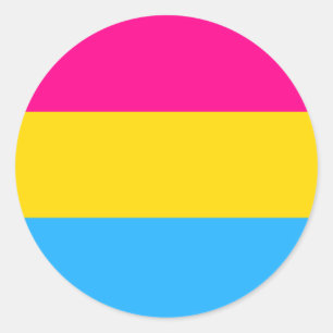 STICKER ROND "DRAPEAU DE FIERTÉ PANSEXUEL"