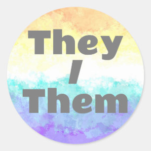 Sticker Rond Drapeau de fierté Pronoun Genderfaun personnalisab