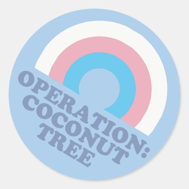 Sticker Rond Drapeau de fierté transgenre du cocotier de Kamala (Devant)