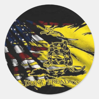 Sticker Rond Drapeau De Gadsden - Liberté Ou Mort