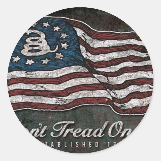 Sticker Rond Drapeau De Gadsden - Liberté Ou Mort (Devant)