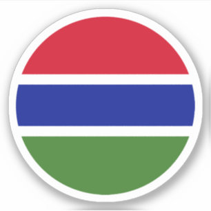 Sticker rond drapeau de Gambie