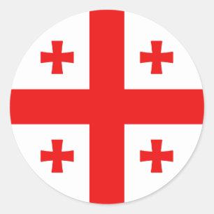 Sticker Rond Drapeau de Géorgie