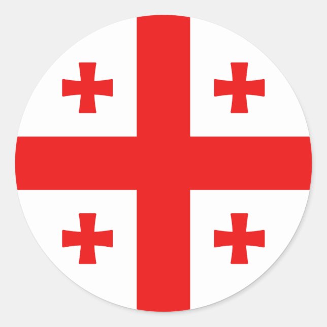Sticker Rond Drapeau de Géorgie (Devant)