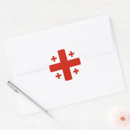Sticker Rond Drapeau de Géorgie