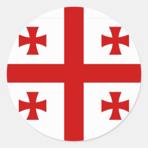 Sticker Rond Drapeau de Géorgie