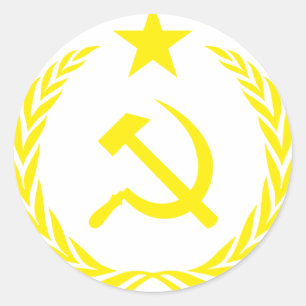 Sticker Rond Drapeau de guerre froide de Communiste