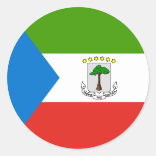 Sticker Rond Drapeau de Guinée équatoriale