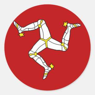 Sticker Rond Drapeau de haute qualité d'île de Man