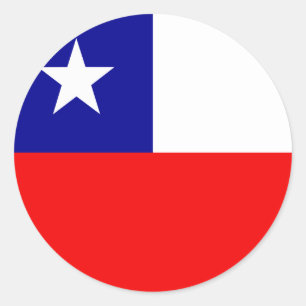 Sticker Rond Drapeau de haute qualité du Chili