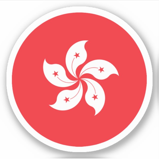 Sticker rond Drapeau de Hong Kong (Devant)