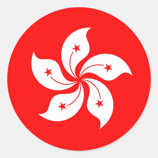 Sticker Rond Drapeau de Hong Kong (Devant)